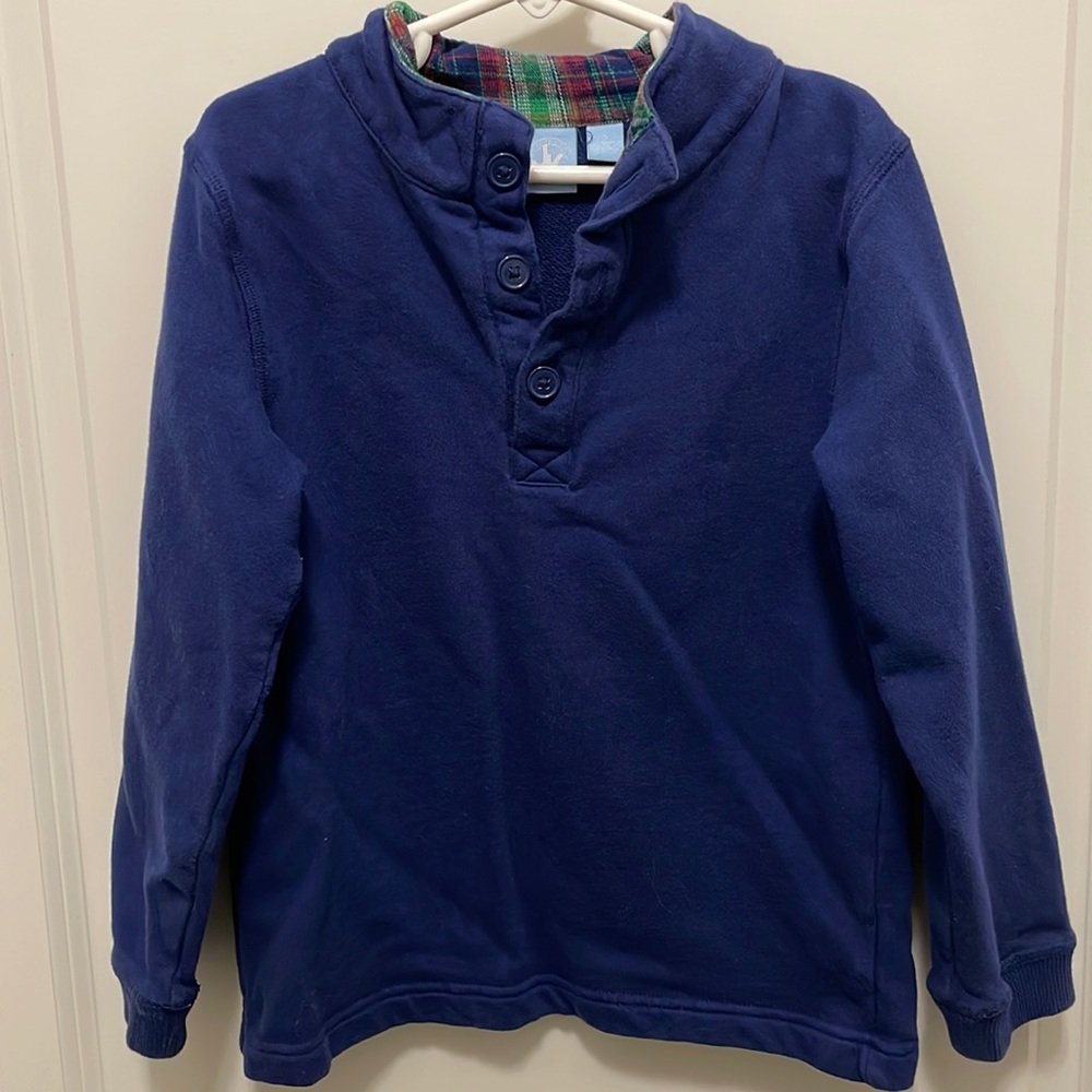 JK (J. Khaki) boys lightweight sweatshirt polo size 7 navy blue